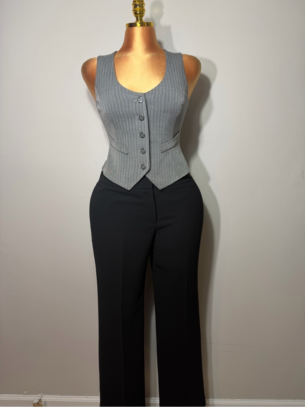 Classic Gray Pinstripe Tailored Vest
